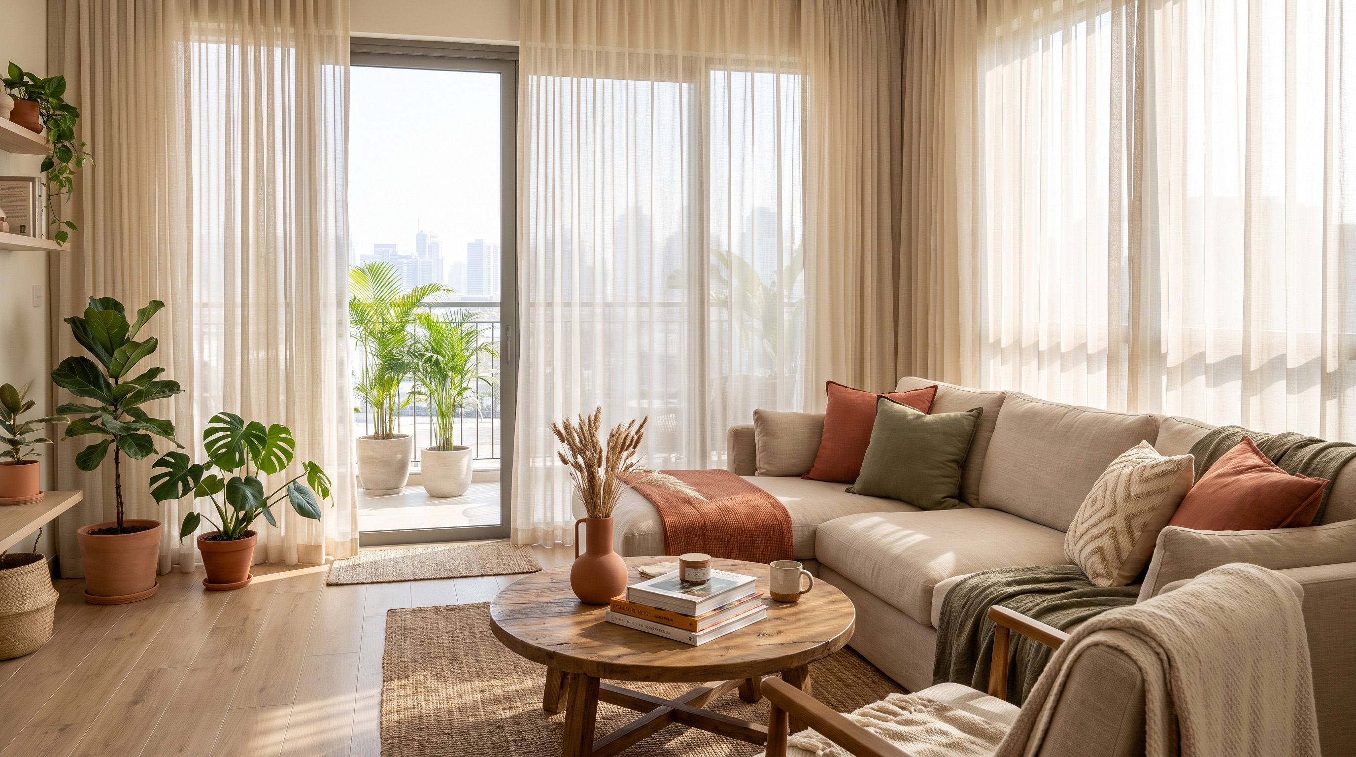 Warm family living room in Dubai